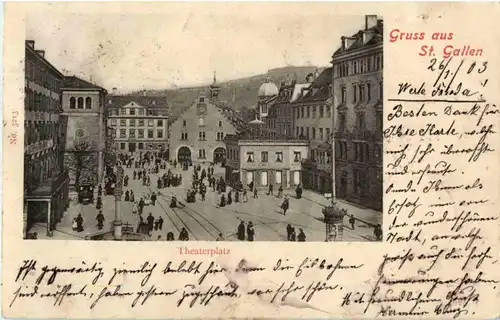 Gruss aus St. Gallen - Theaterplatz -154034