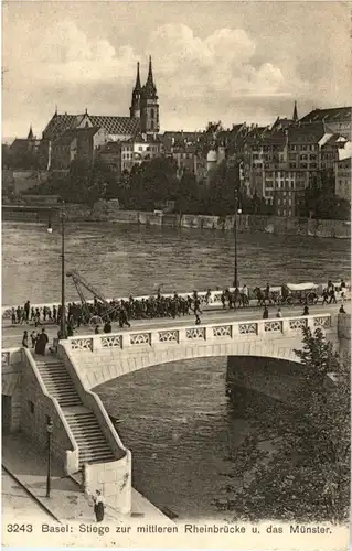 Basel - Stiege zur mittleren Rheinbrücke -155074