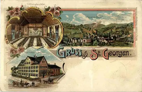 St. Gallen - Gruss aus St. Georgen - Litho -154150