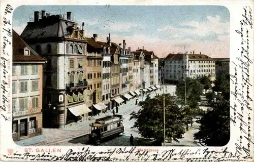 Gruss aus St. Gallen - Marktgasse mit Tram -154012