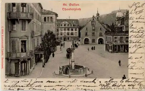 St. Gallen - Theaterplatz - Prägekarte -154032
