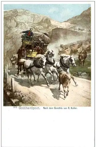Gotthardpost - Rudolf Koller - Postkutsche -114792