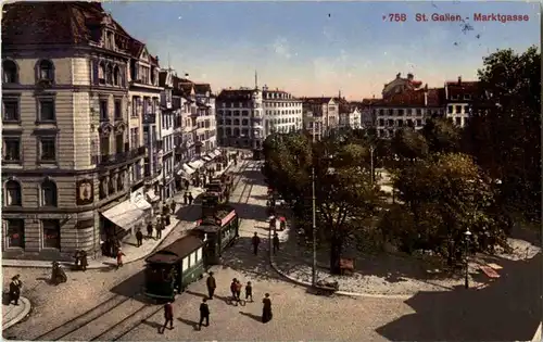 St. Gallen - Marktgasse mit Tram -152888