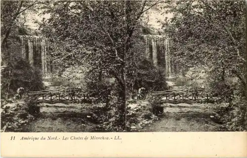 Le Chutes de Minnehoa - Stereo Card -156304