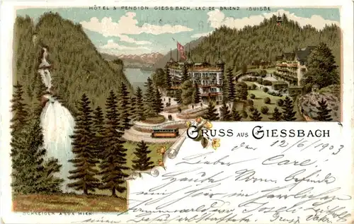 Gruss aus Giessbach - Litho -156504