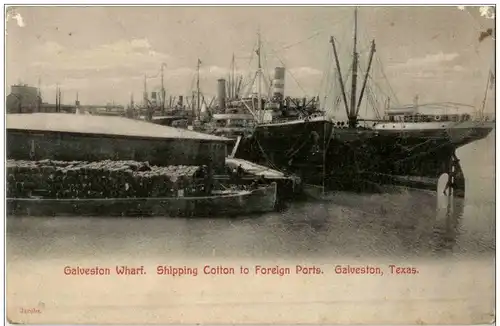 Galveston Wharf - Shipping Cotton to Foreign Ports -115872