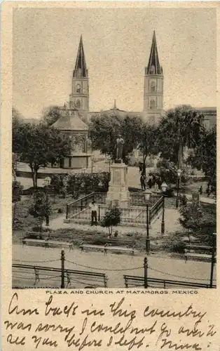 Mexico - Plaza and Church at Matamoros -155768