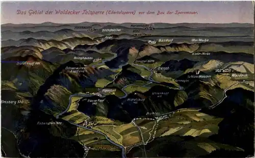 Das Gebiet der Waldecker Talsperre vor dem Bau der Sperrmauer -155264