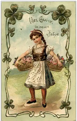 Neujahr - Prägekarte -118532