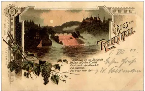 Gruss vom Rheinfall - Litho -118590