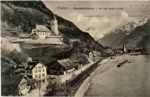 Flüelen mit der neuen Kirche -160256