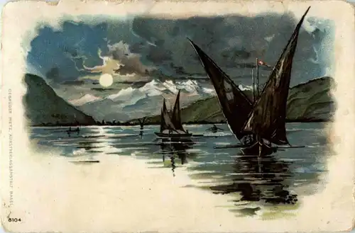 Barque Lac Leman - Litho -160328