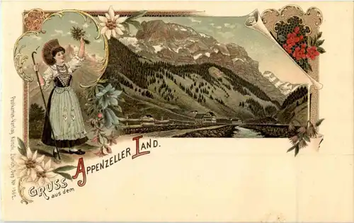 Gruss aus dem Appenzeller Land - Litho -162114