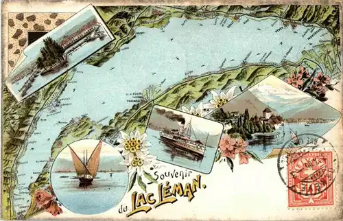 Souvenir du Lac Leman - Litho -162886