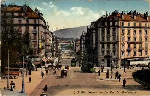 Geneve - La rue du Mont Blanc -162662