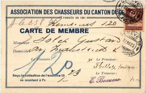 Geneve - Association des Chasseurs du Canton de Geneve -162238