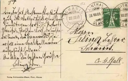 Linthal mit der neuen katholischen Kirche -161572