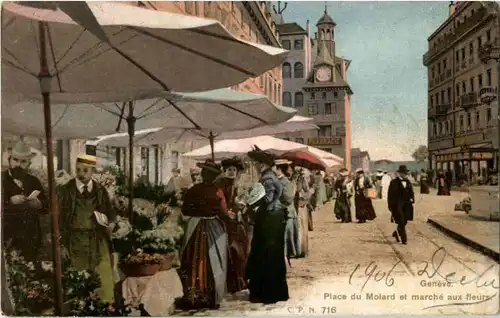 Geneve - Place du Molard et marche aux fleurs -162394