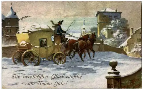 Neujahr - Postkutsche -123326