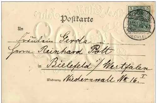 Neujahr 1902 - Prägekarte -123392