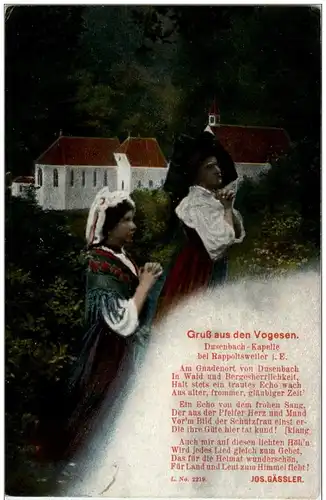 Gruss aus den Vogesen - Dusenbach Kapelle bei Rappoltsweiler - Feldpost -123972