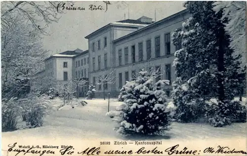 Zürich - Kantonsspital im Winter -163276