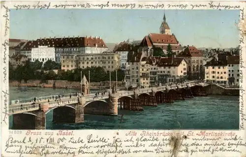 Gruss aus Basel - Alte Rheinbrücke -164890