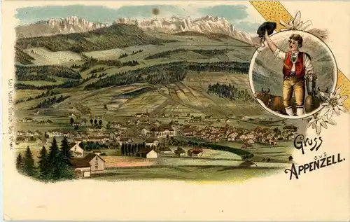 Gruss aus Appenzell - Litho -165954