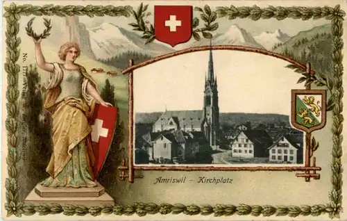Amriswil - Kirchplatz - Prägekarte -169664