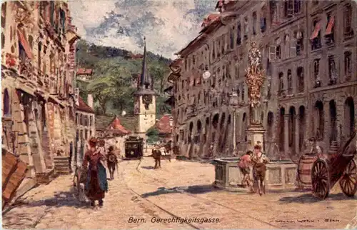 Bern - Gerechtigkeitsgasse Künstlerkarte -170622