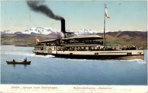 Gruss vom Zürichsee - Dampfer Helvetia -171454