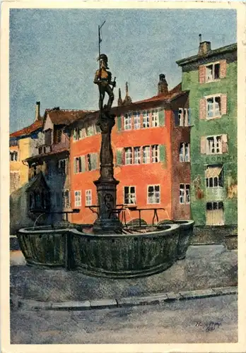 Zürich - Stützihofstatt mit Brunnen -172042