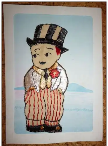 Bestickte Karte - Mann -131820