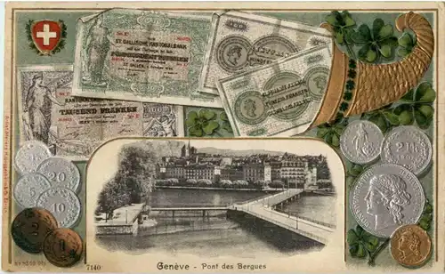 Geneve - Pont des Bergues - Geld Litho -172512