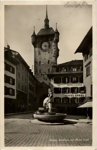 Baden - Stadtturm mit Hotel Engel -173736