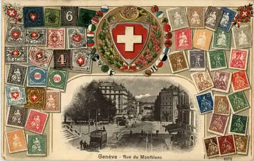 Geneve - Rue du Montblanc - Litho Briefmarken -172500