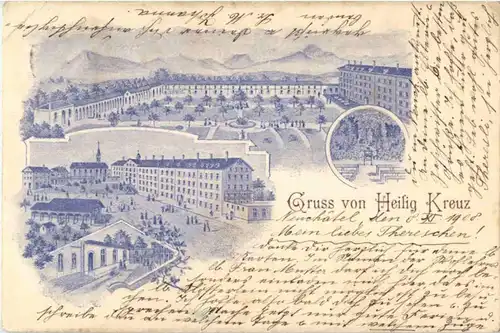 Gruss von Heilig Kreuz - Litho -N2700