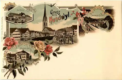 Gruss aus Hundwil - Litho -N2726