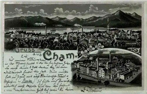 Gruss aus Cham - Litho -N2552