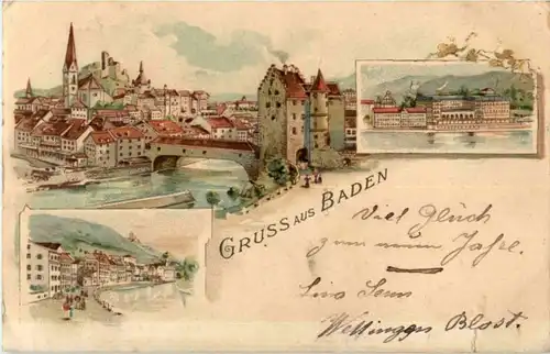 Gruss aus Baden - Litho -N3286