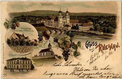 Gruss aus Rheinau - Litho -N2634