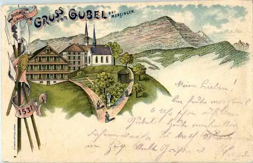 Gruss vom Gubel Menzingen - Litho -N2994