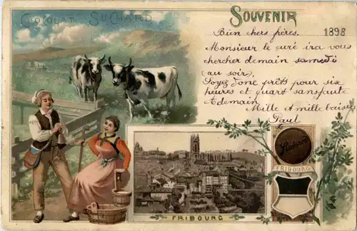 Souvenir de Fribourg - Litho - Chocolat Suchard -N3484