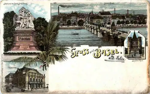 Gruss aus Basel - Litho -N3572