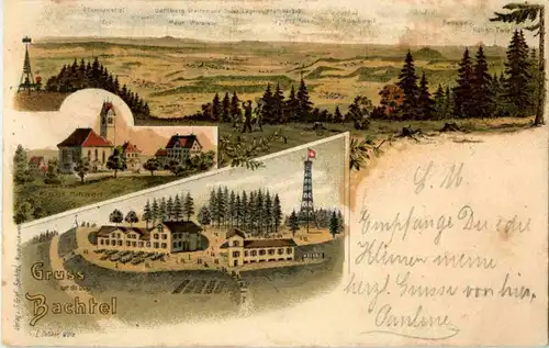 Gruss von Bachtel - Litho -N3614