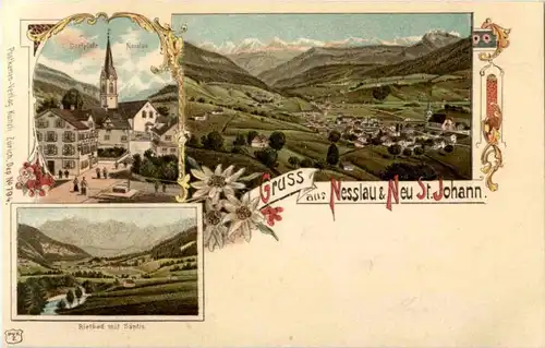 Gruss aus Nesslau Neu St. Johann - Litho -N2848