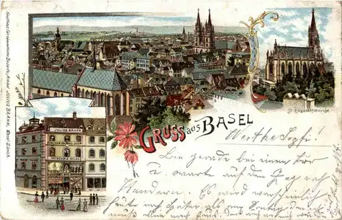 Gruss aus Basel - Litho -N2934