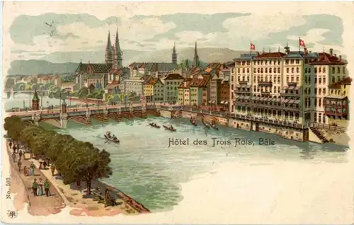 Basel Hotel des Trois Rois - Litho -N3436