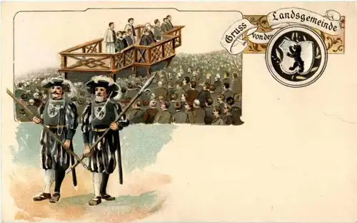 Gruss von der Landsgemeinde Appenzell - Litho -N3018