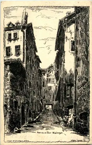 Geneve - Rue de la Tour - Künstlerkarte Helene Hantz -172890